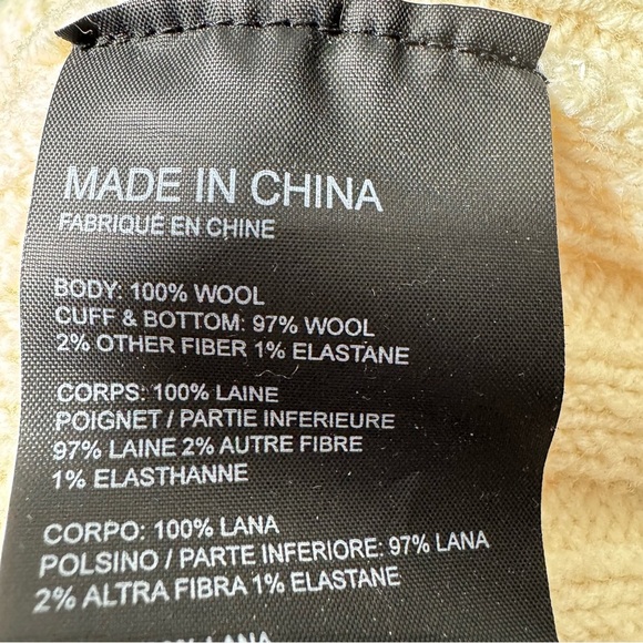 Club Monaco Simonya Cable-Knit Dress 100% Wool Size Small Neutral - Picture 12 of 13